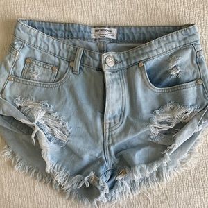 One Teaspoon Jean Shorts. Light wash. Like new!